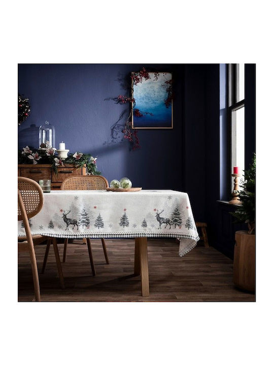 Gofis Home Weihnachtlich Tischtuch Quadrat Stoff Gray L85xB85cm.