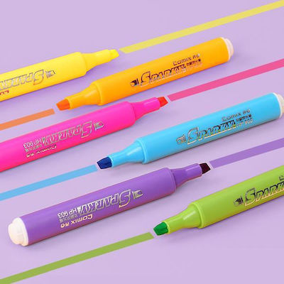 Comix Highlighters 1mm Multicolour 6pcs