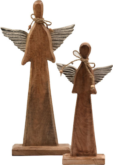 InTheBox Weihnachtliche Holz Figur Cherub Braun 2Stück