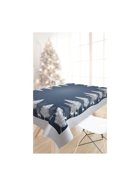 Saint Clair Weihnachts- Geflochtenes Tischtuch Stoff Blue B180xL145cm. 1Stück