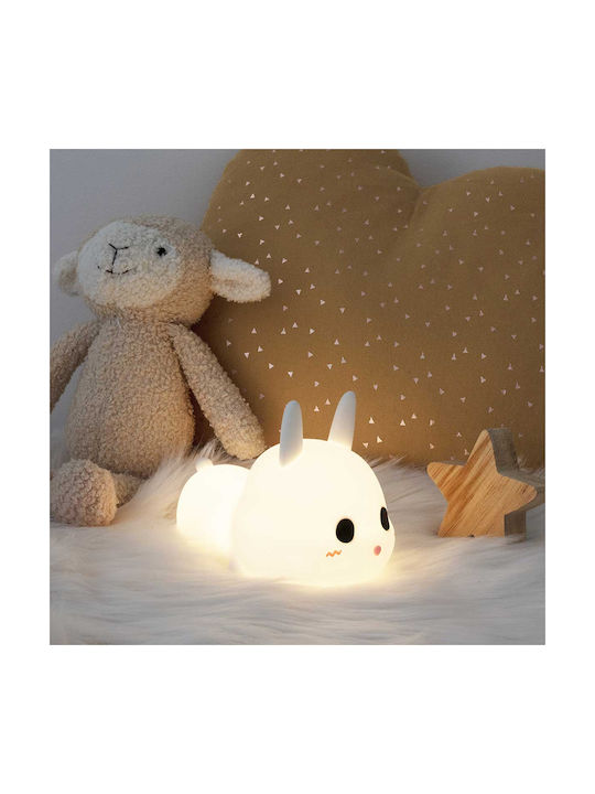 LED Kinder Dekorative Lampe Rabbit Weiß 11.2x8.9x15.5εκ.