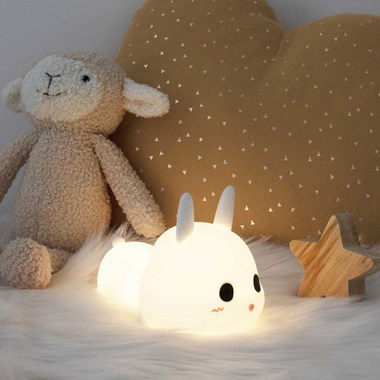 Led Παιδικό Διακοσμητικό Φωτιστικό Rabbit Λευκό 11.2x8.9x15.5εκ.