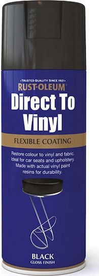 Rust-Oleum Спрей Специални приложения Direct to Vinyl с Блестящ Ефект Черно 400мл