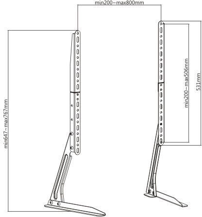 ATC ATC-2370 Επιτραπέζια Βάση Τηλεόρασης έως 70" και 50kg