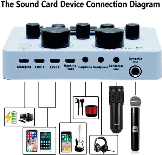 BM-800 V8 Kit Condenser Microphone XLR / USB Shock Mounted for Vocals