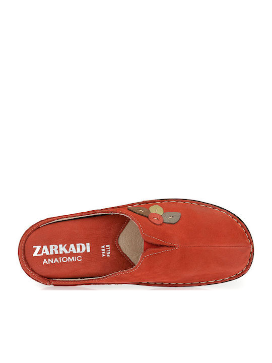 Anatomical Leather Women's Slippers Red