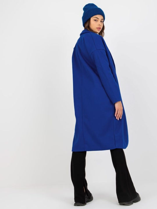 Och Bella Women's Short Coat with Buttons Blue