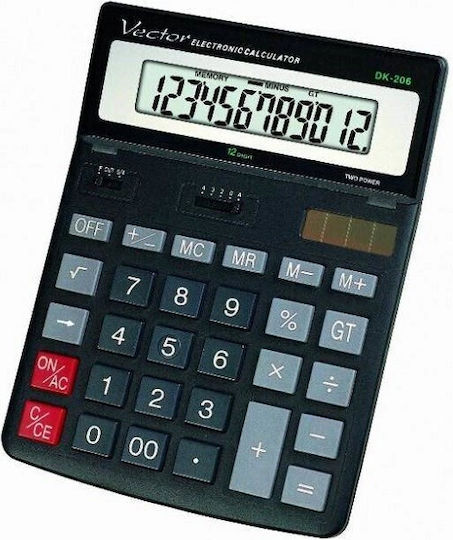 Vector Taschenrechner 12 Ziffern in Schwarz Farbe 1Stück