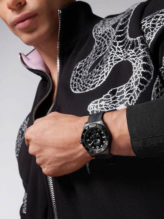 Philipp Plein The Skull Uhr Batterie mit Kautschukarmband Philipp Plein The Skull Uhr Batterie mit Kautschukarmband