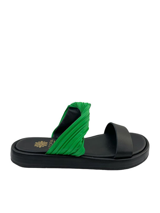 Utopia Sandale de Piele Sandale Casual Damă Verzi