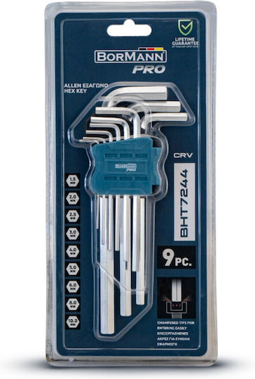 Bormann Pro Σετ 9 Κλειδιά Allen σε Σχήμα L BHT7244