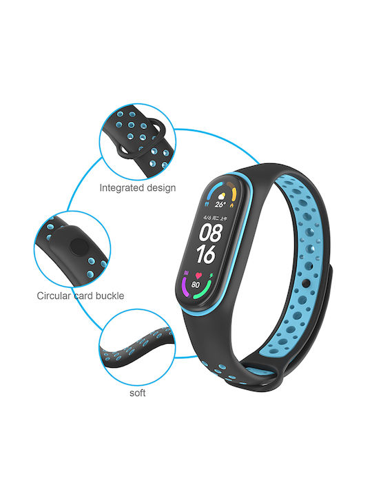 Sonique Sport Strap Silicone with Pin Black / Cabbage (Smart Band 7)