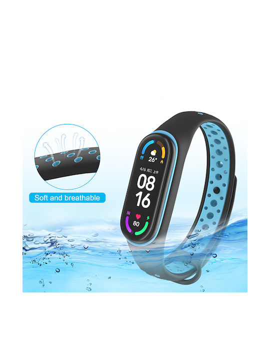 Sonique Sport Strap Silicone with Pin Black / White (Smart Band 7)