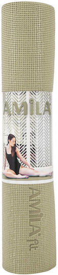 AMILA Στρώμα Γυμναστικής Yoga Πράσινο (173x61x0.4cm)