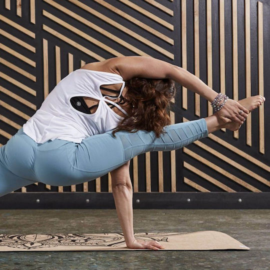 Gaiam Performance Mandala Cork Στρώμα Γυμναστικής Yoga Καφέ (173x61x0.5cm)
