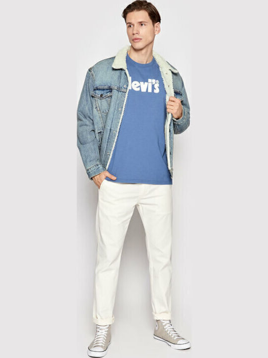 Type 3 Sherpa Trucker Denim Winter Jacket Light Blue
