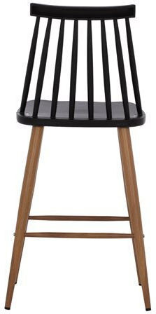 Stool Bar with Backrest made of Polypropylene Vanessa Black 43x45x97cm