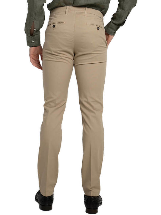 Four.Ten Herrenhose Chino Elastisch in Geradem Schnitt Beige