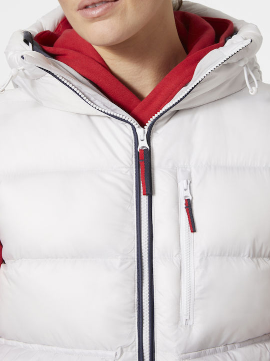 Kurz Damen Ärmellos Puffer Jacke Wasserdicht und Winddicht Weiß