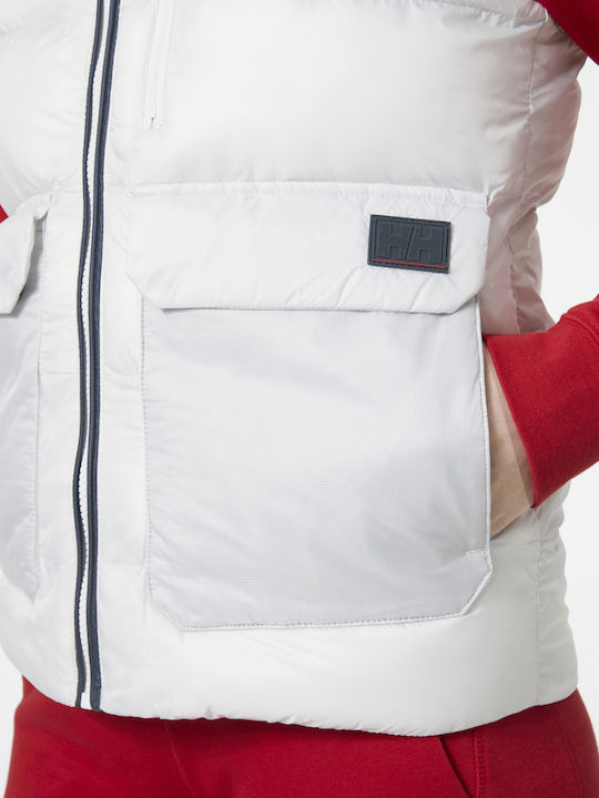 Kurz Damen Ärmellos Puffer Jacke Wasserdicht und Winddicht Weiß
