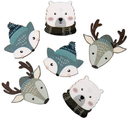 Rayher Holz Tiere 3x5cm 6Stück (Verschiedene Designs)