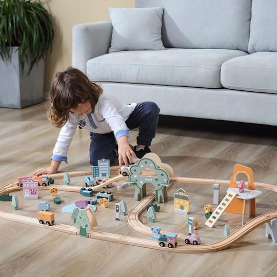 Viga Toys Set with Train made of Wood for 3+ years+ Years