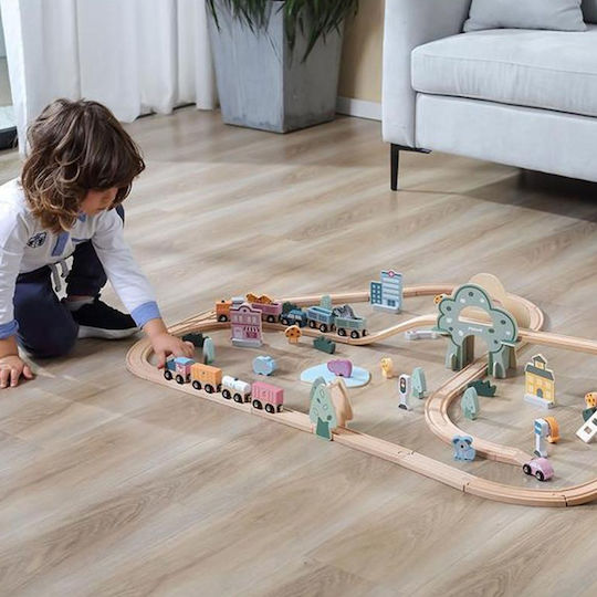 Viga Toys Set with Train made of Wood for 3+ years+ Years