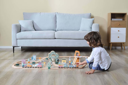 Viga Toys Set with Train made of Wood for 3+ years+ Years