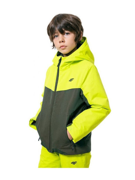 Kinder Sportjacke Kurz mit Kapuze Gelb