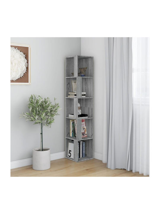 Corner Shelving Unit Floor Grey Sonoma 33x33x164.5cm