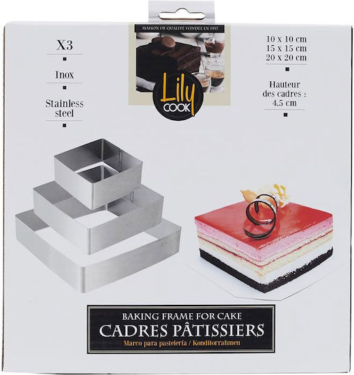 Lily Cook Inox Rectangular-Shaped Cake Ring 3pcs