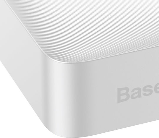 Baseus Bipow Overseas Edition Power Bank 20000mAh 15W cu 2 Porturi USB-A și Port USB-C Alb