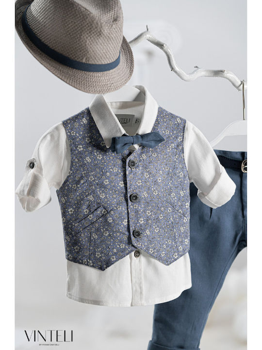 Vinte li Baptism Suit Blue 5 Pieces