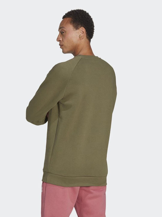 Adidas Trefoil Essentials Crewneck Hanorac pentru bărbați Olive Strata