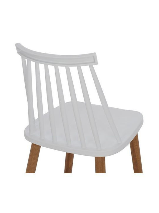 Scaune Bar cu spătar din Polipropilenă Vanessa White & Natural 2buc 43x45x97buc