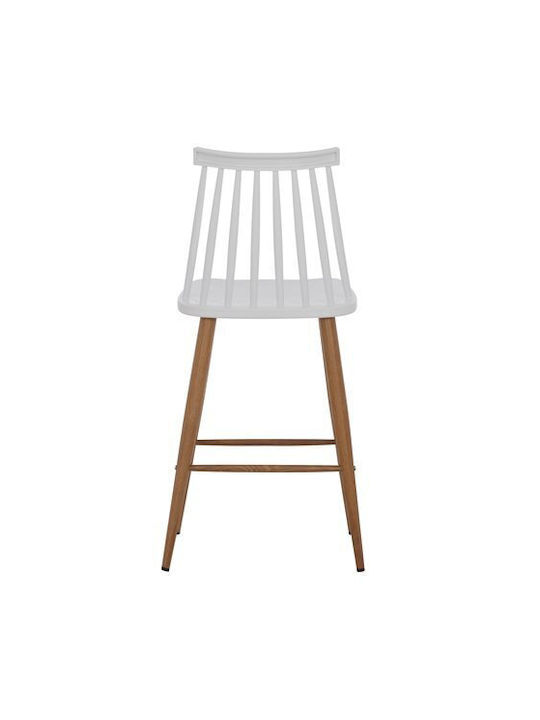 Scaune Bar cu spătar din Polipropilenă Vanessa White & Natural 2buc 43x45x97buc