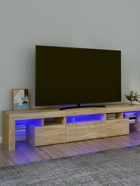 TV Stand Wooden with LED Lighting Sonoma Oak L200xW36.5xH40cm