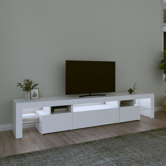 Έπιπλο Τηλεόρασης με Φωτισμό LED Λευκό Μ215xΠ36.5xΥ40cm