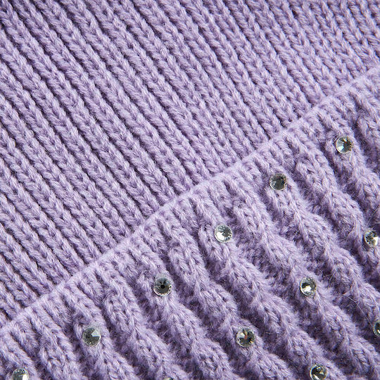 Pom Pom Beanie Frauen Beanie in Flieder Farbe