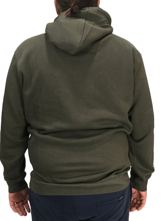 Double Men's Sweatshirt with Hood and Pockets Khaki