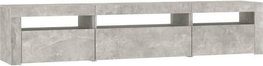 Stand TV Cu Iluminare LED Gri Beton L195xA35xÎ40cm