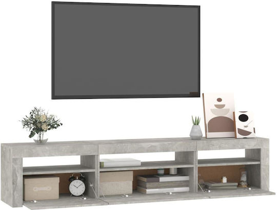 Stand TV Cu Iluminare LED Gri Beton L195xA35xÎ40cm