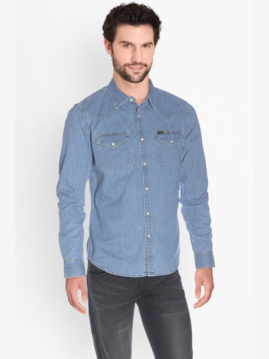 Lee Men's Shirt Long Sleeve Denim Light Blue