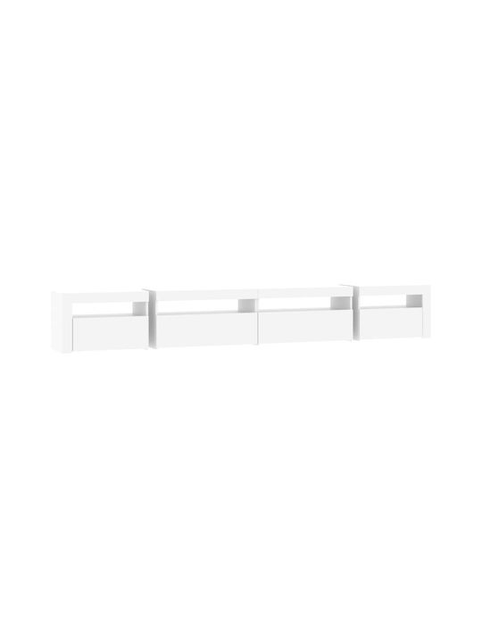 TV-Ständer mit LED-Beleuchtung Weiß M270xT35xH40cm