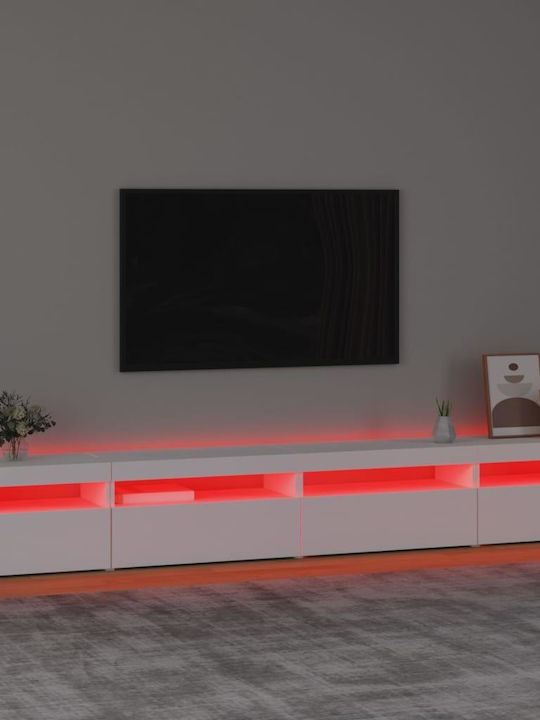 TV-Ständer mit LED-Beleuchtung Weiß M270xT35xH40cm