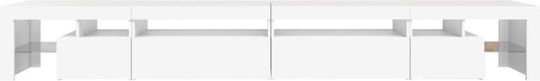 TV Stand with LED Lighting White 290x36.5x40cm