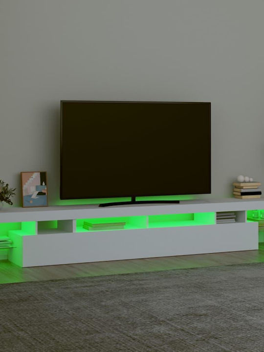 Телевизионно Мебел с LED Осветление Бял Д260xДл36.5xВ40см