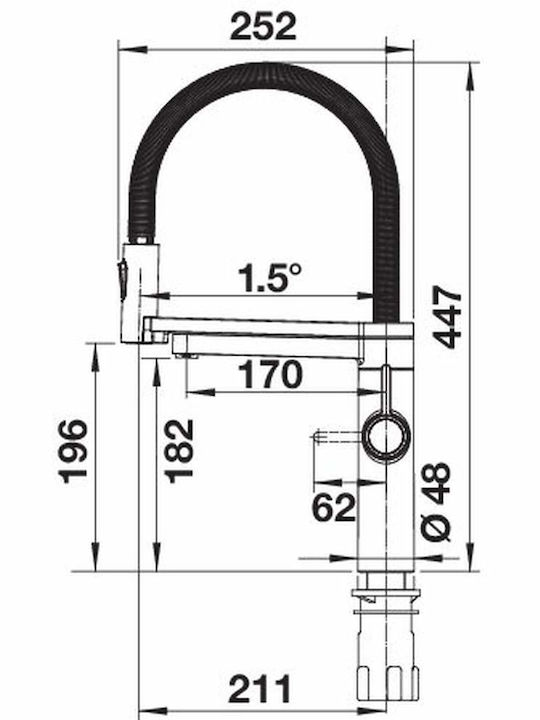 Blanco Evol-S Pro Ψηλή Μπαταρία Κουζίνας Πάγκου με Σπιράλ Inox Ασημί