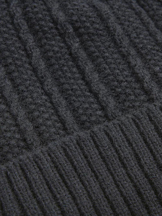 Verde Beanie Männer Beanie mit Strickmuster in Schwarz Farbe