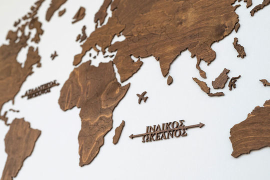Wall Decor World Map Handmade Wooden 115x65cm